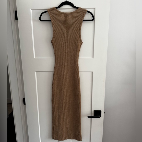 PINKBLUSH - Maternity Taupe Sleeveless Sweater Knit Midi Dress - Picture 8 of 8